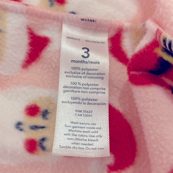 Carters Infant Girl Christmas Holiday One-piece Pajamas - Picture 8 of 10